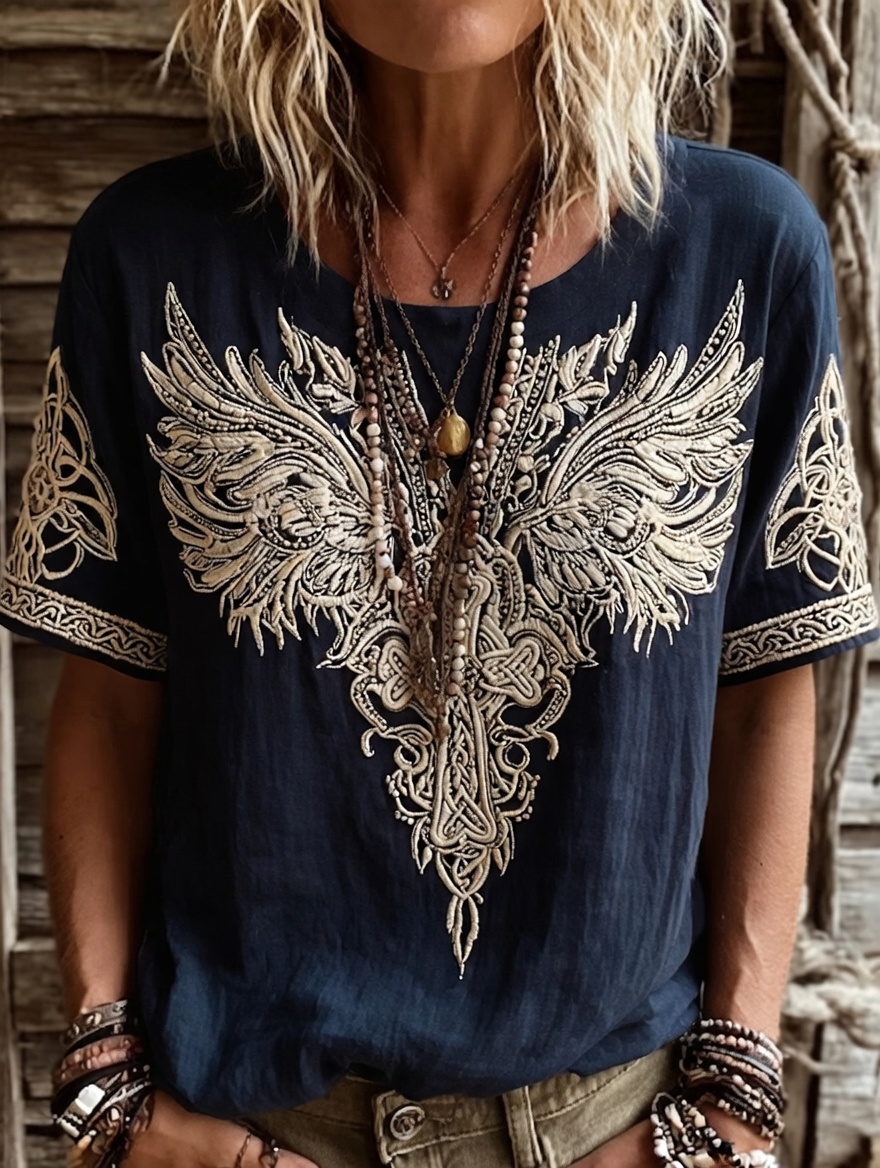 Women'S Retro Faith Cotton And Hemp T-Shirt