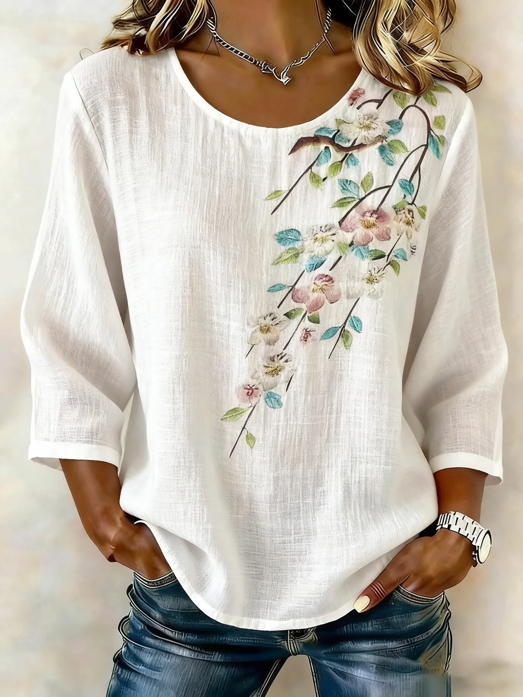 Women Cotton Linen Tops