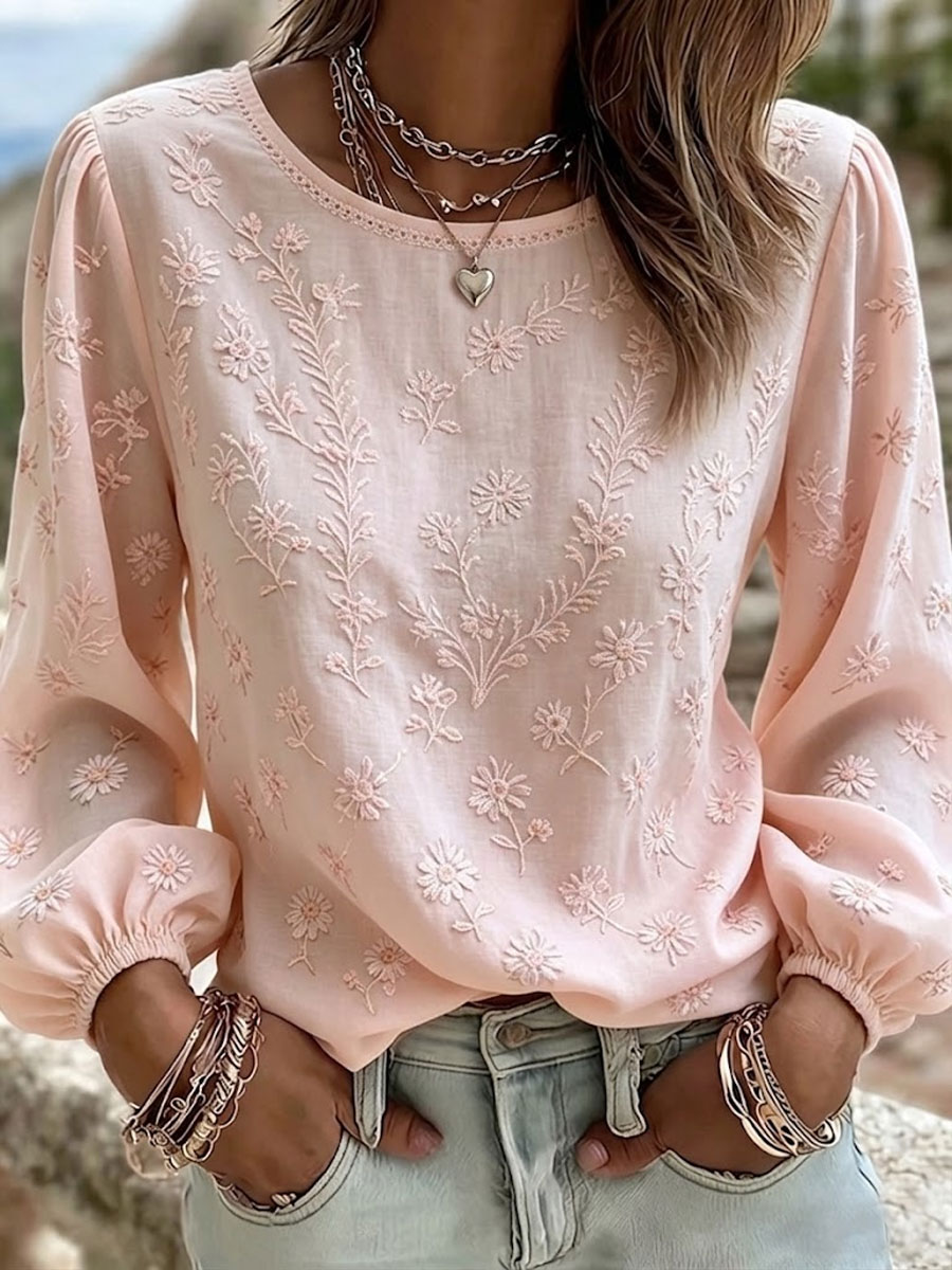 Women'S Cotton And Linen Printed Top