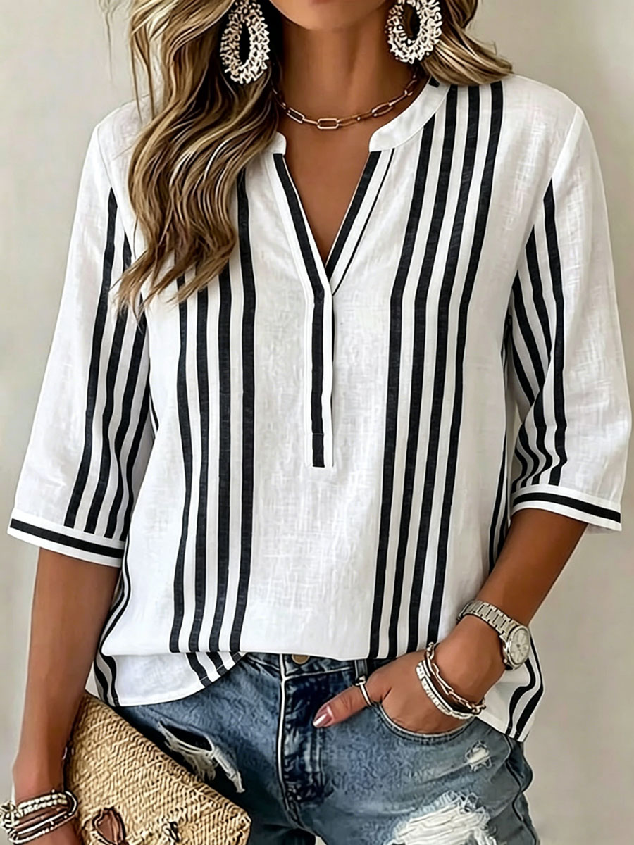 Women'S Casual Cotton Linen Top
