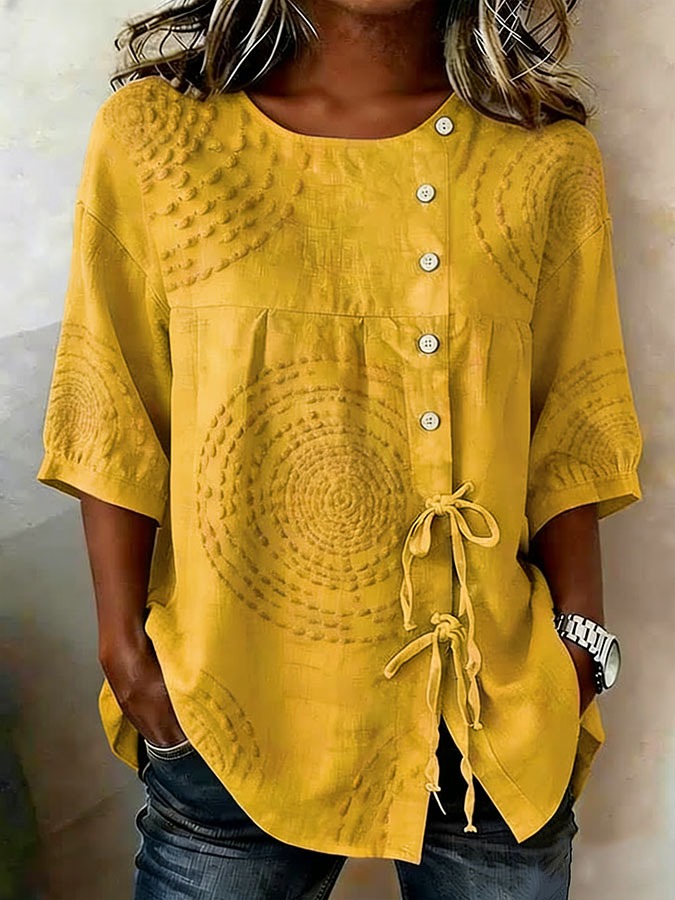 Women'S Plant Flower Art Casual Short Sleeved Shirt