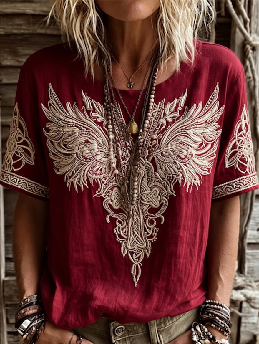 Women'S Retro Faith Cotton And Hemp T-Shirt