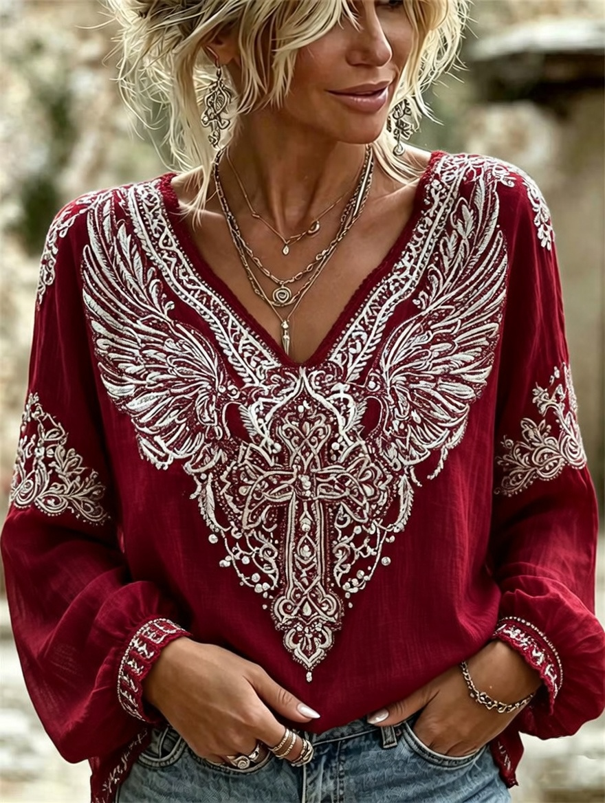 Women'S Faith Printed Casual Round Neck Top
