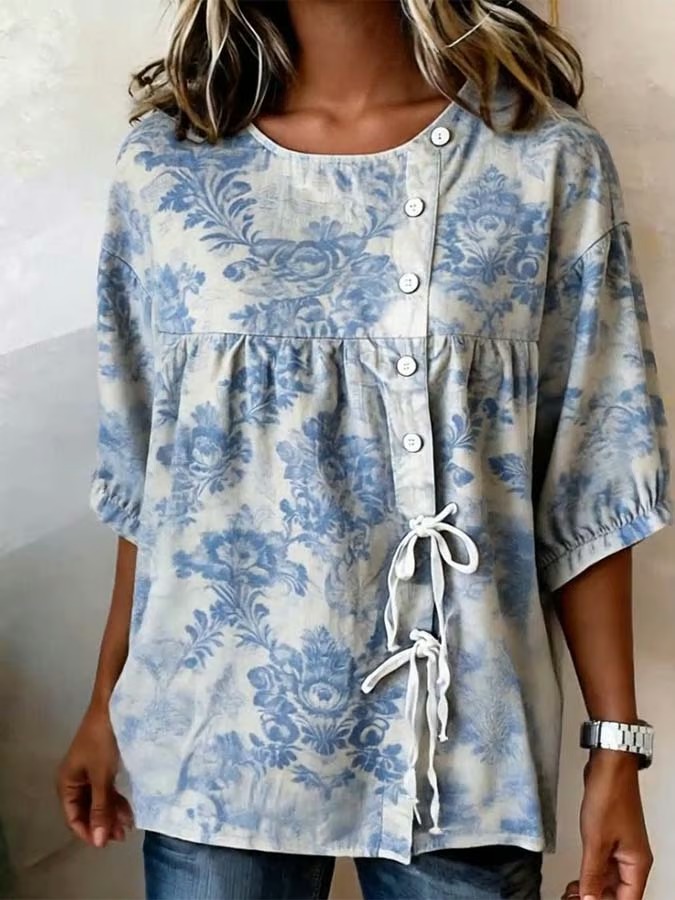 Women's Casual Retro Printed Shirt