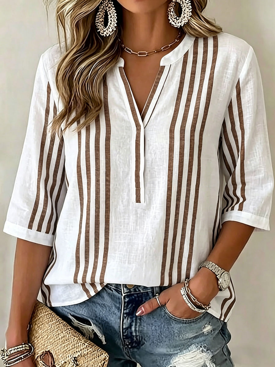 Women'S Casual Cotton Linen Top