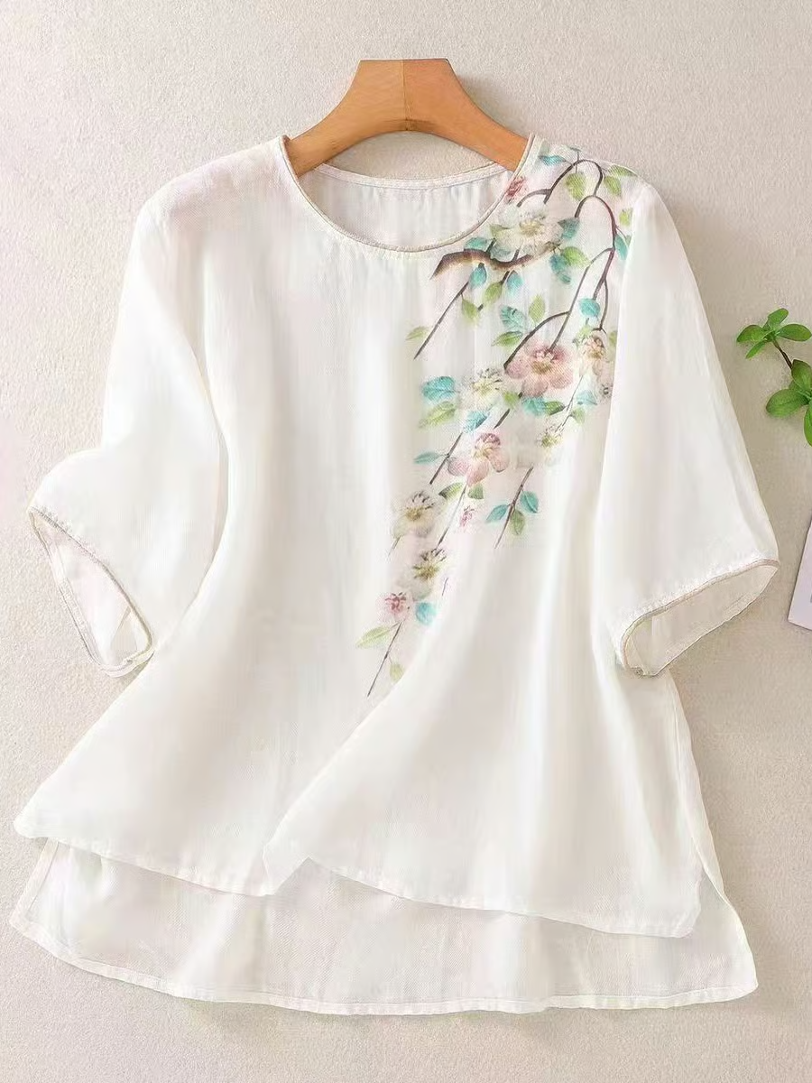 Women Cotton Linen Tops