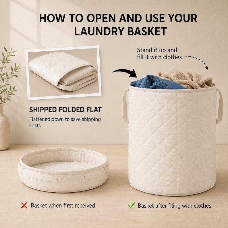 Quilted Octopus Laundry Hamper, Coastal Ocean Theme Storage Basket