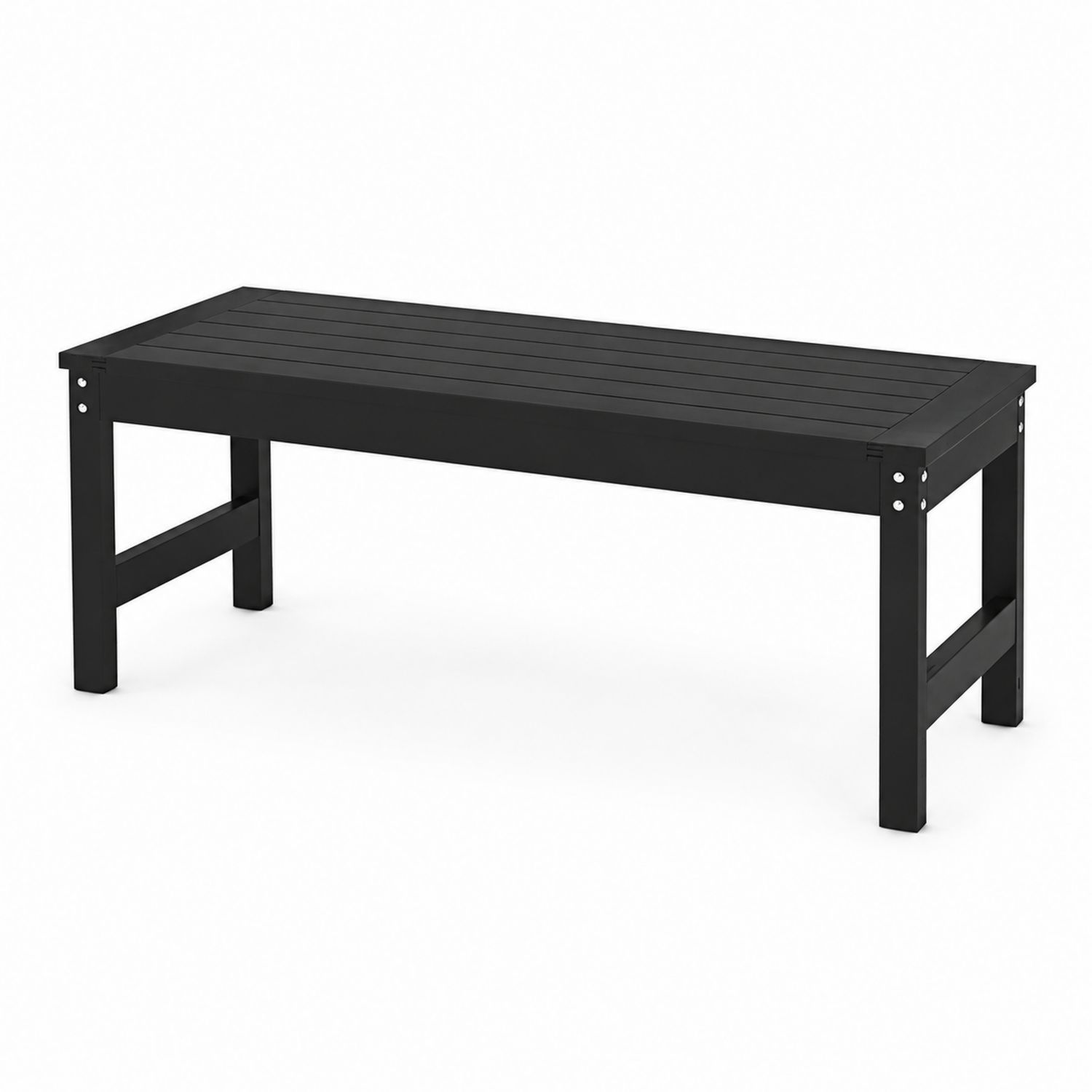 Banc d'extérieur en métal noir 120 cm