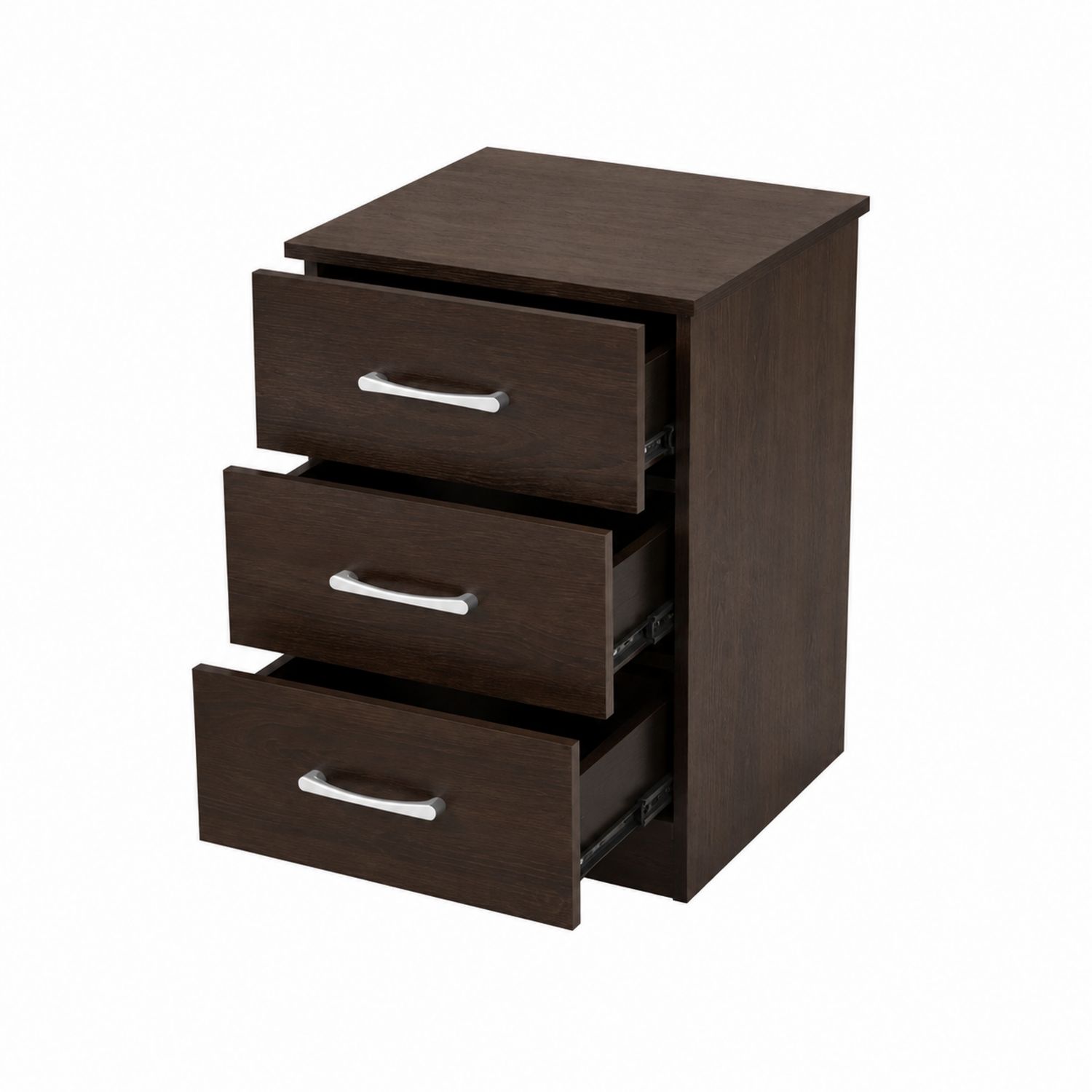 Commode en Bois avec 3 Tiroirs Marron