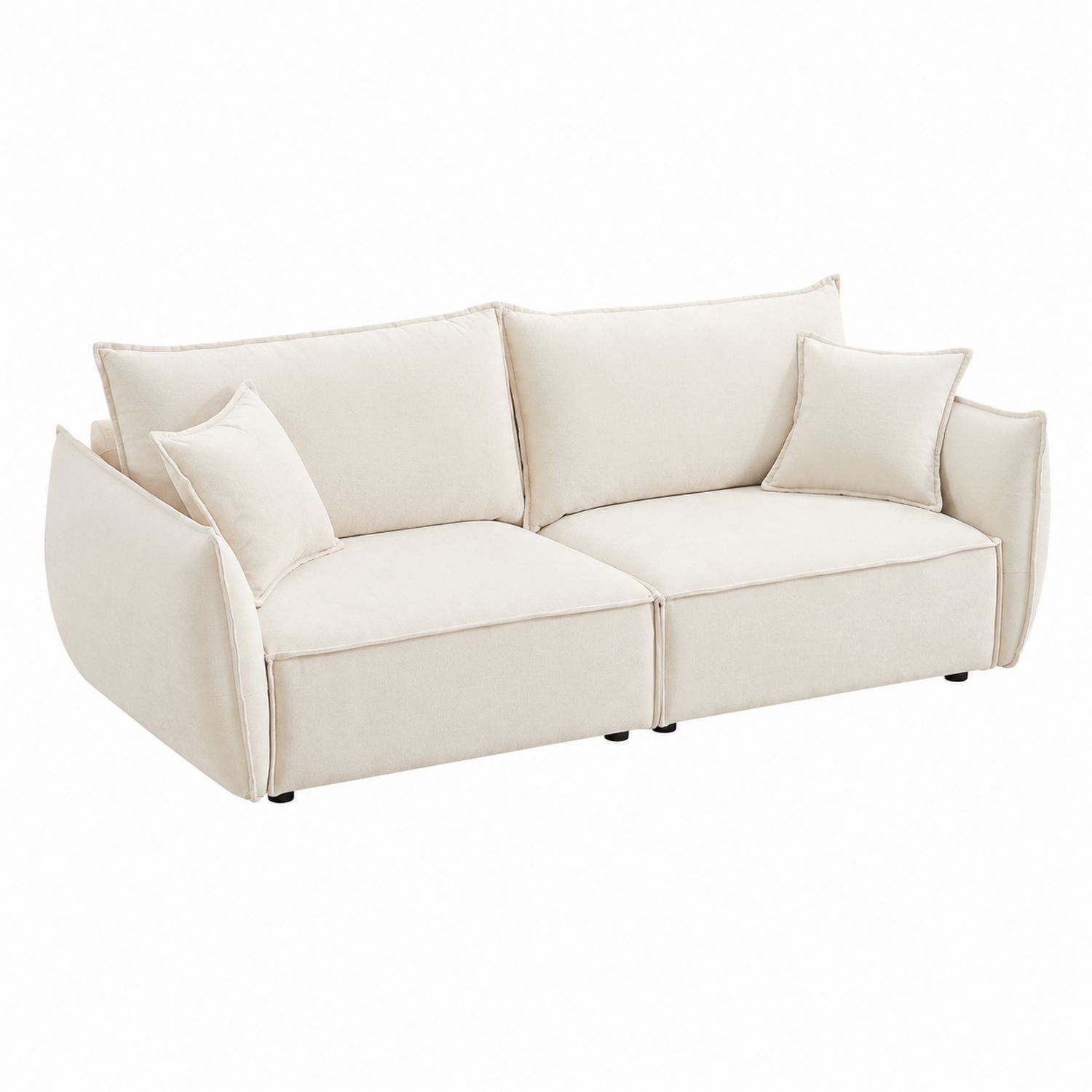 Canapé 2 Places en Tissu Beige