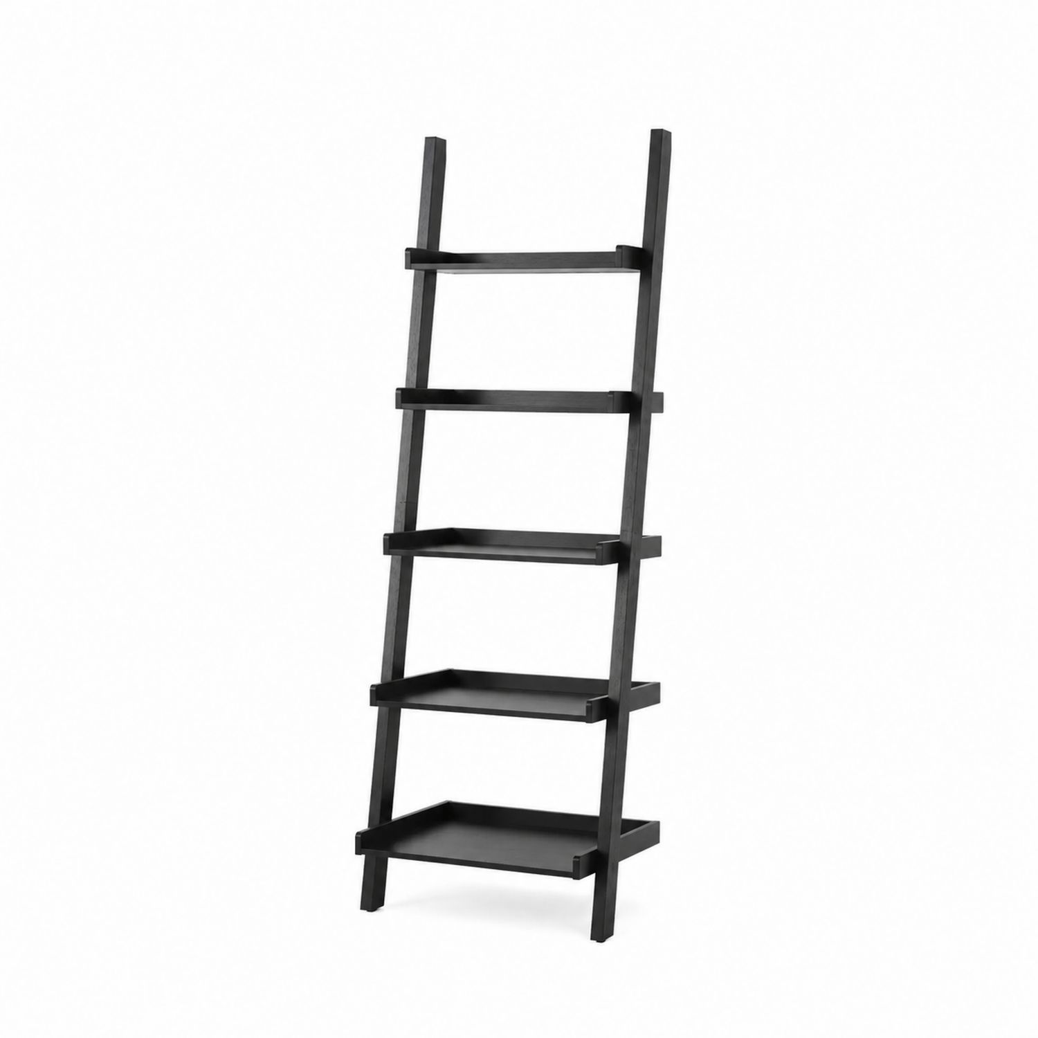 Étagère échelle bois 5 niveaux noir