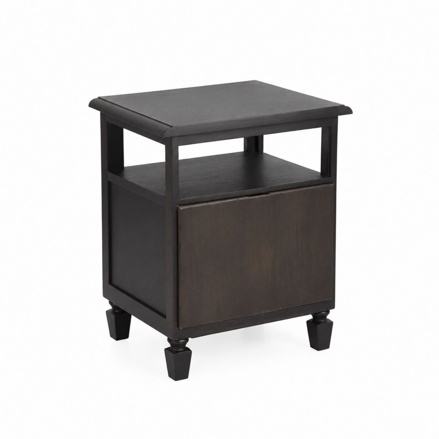 Table de chevet rectangulaire en bois noir