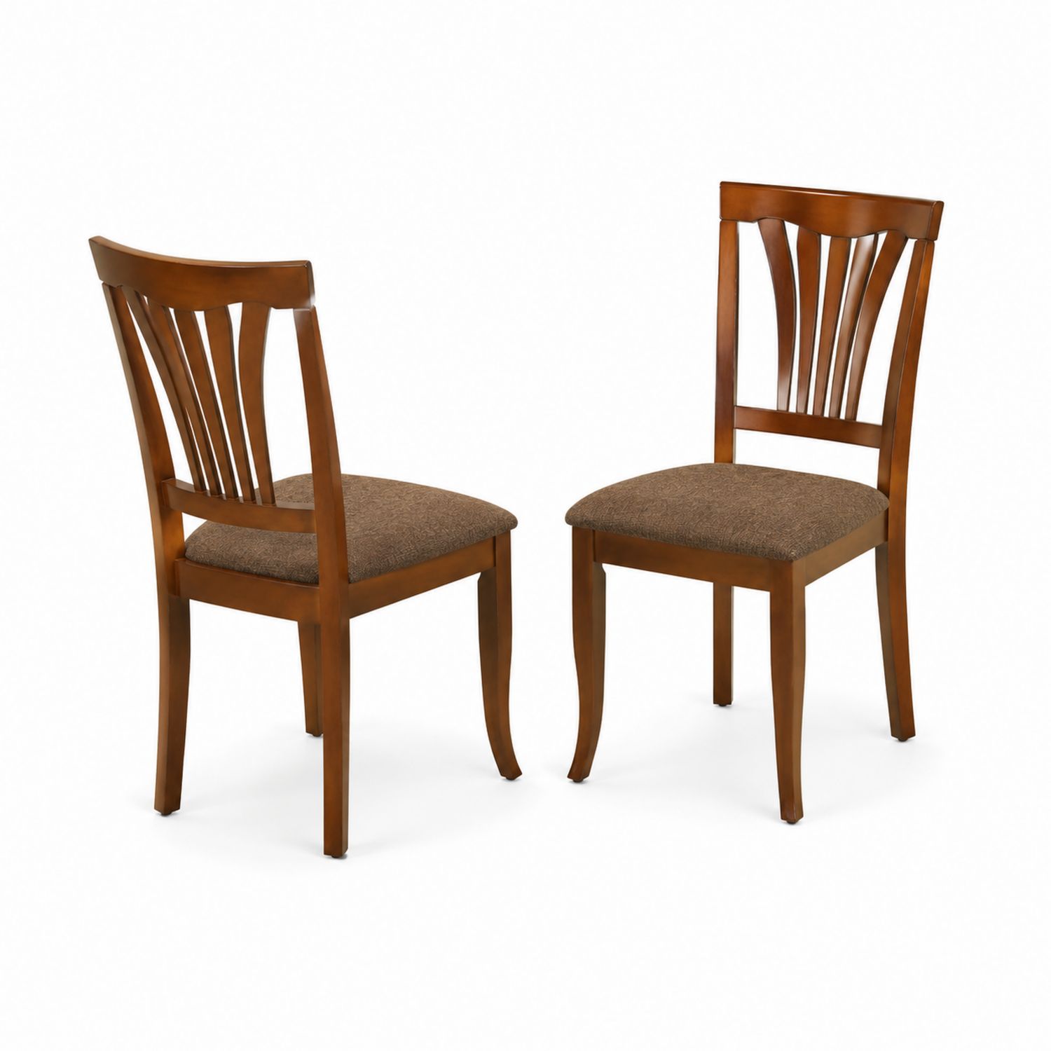 Ensemble de 2 chaises en bois et tissu marron