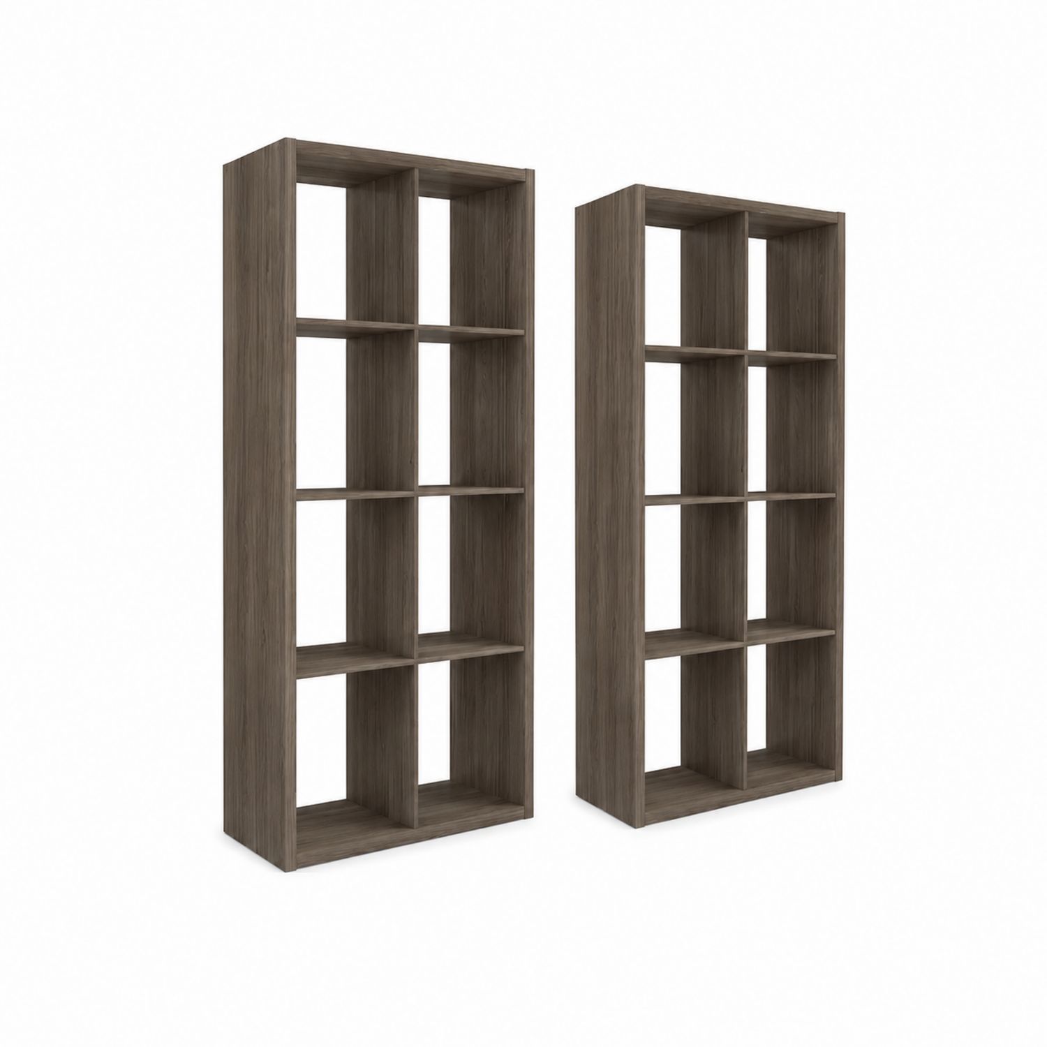 Lot de 2 étagères en bois brun