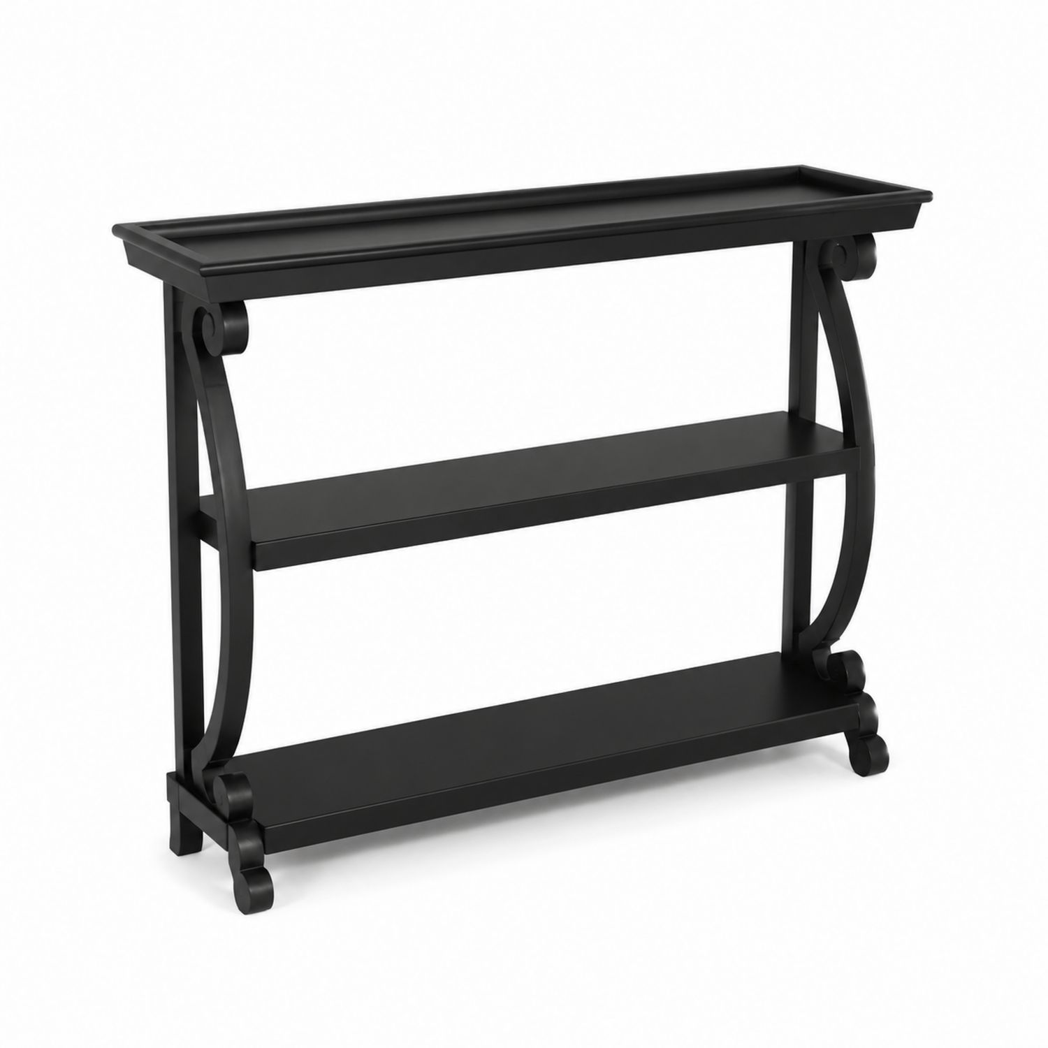 Table console métal noir avec 3 étagères