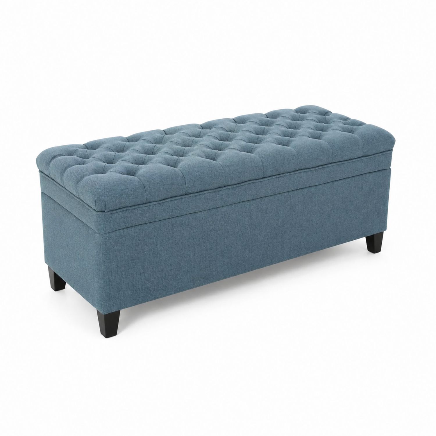 Banc de rangement en tissu bleu 120x40x45 cm