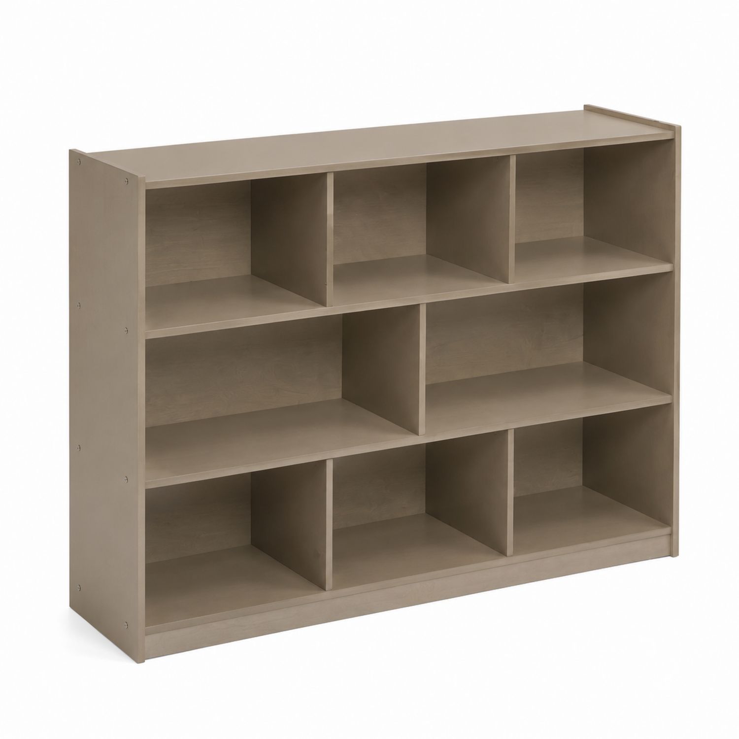 Bibliothèque rectangulaire 3 étagères avec 9 compartiments en Bois Beige