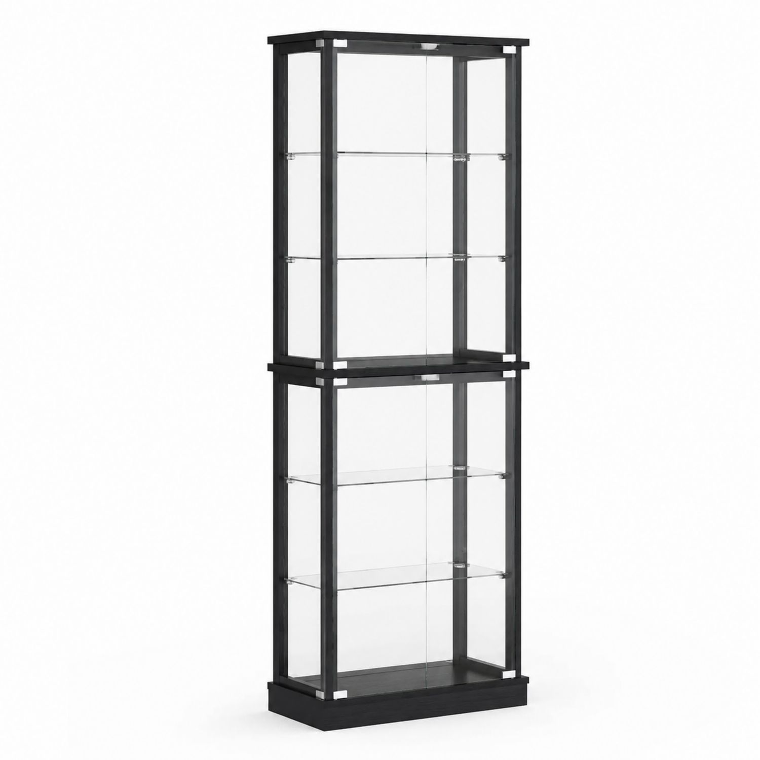 Vitrine en bois et verre noir 40x30x180 cm