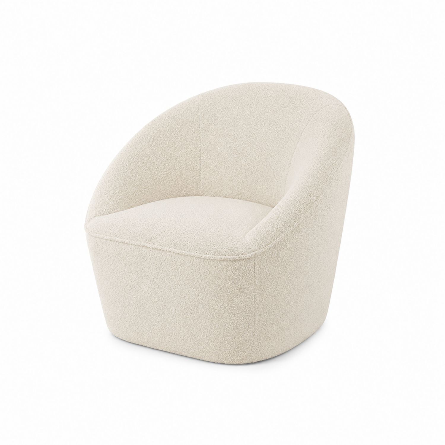 Fauteuil en tissu bouclé beige