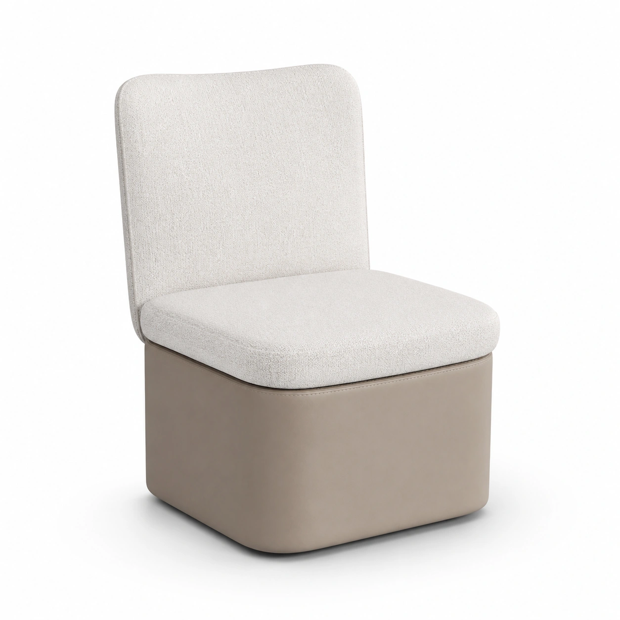 Silla de comedor tapizada color marfil
