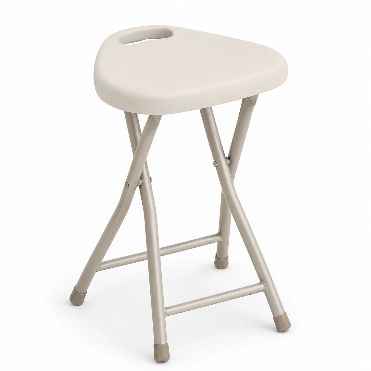 Taburete plegable beige