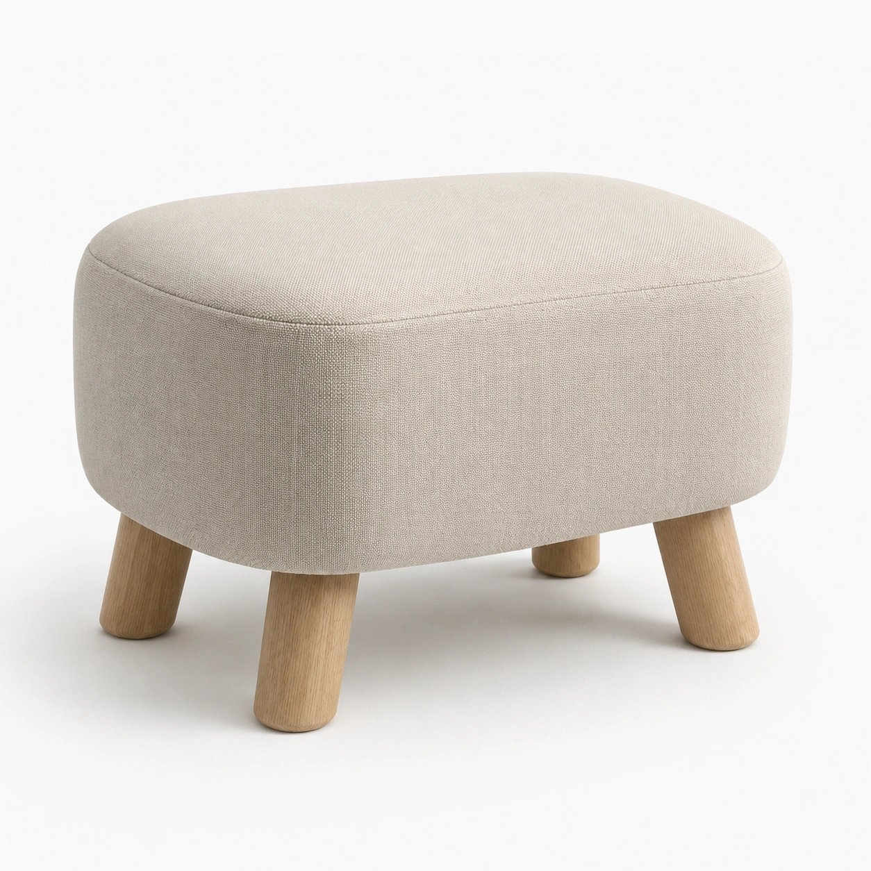 Puff bajo color beige claro