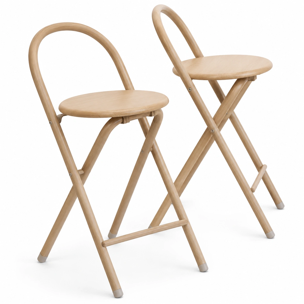 Juego de dos sillas plegables de madera
