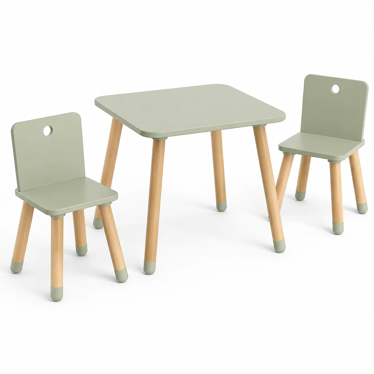 Conjunto de mesa y sillas infantil color verde