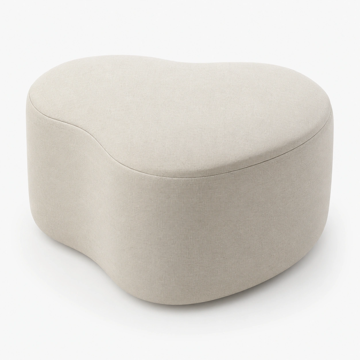Puff de tela con forma irregular color beige