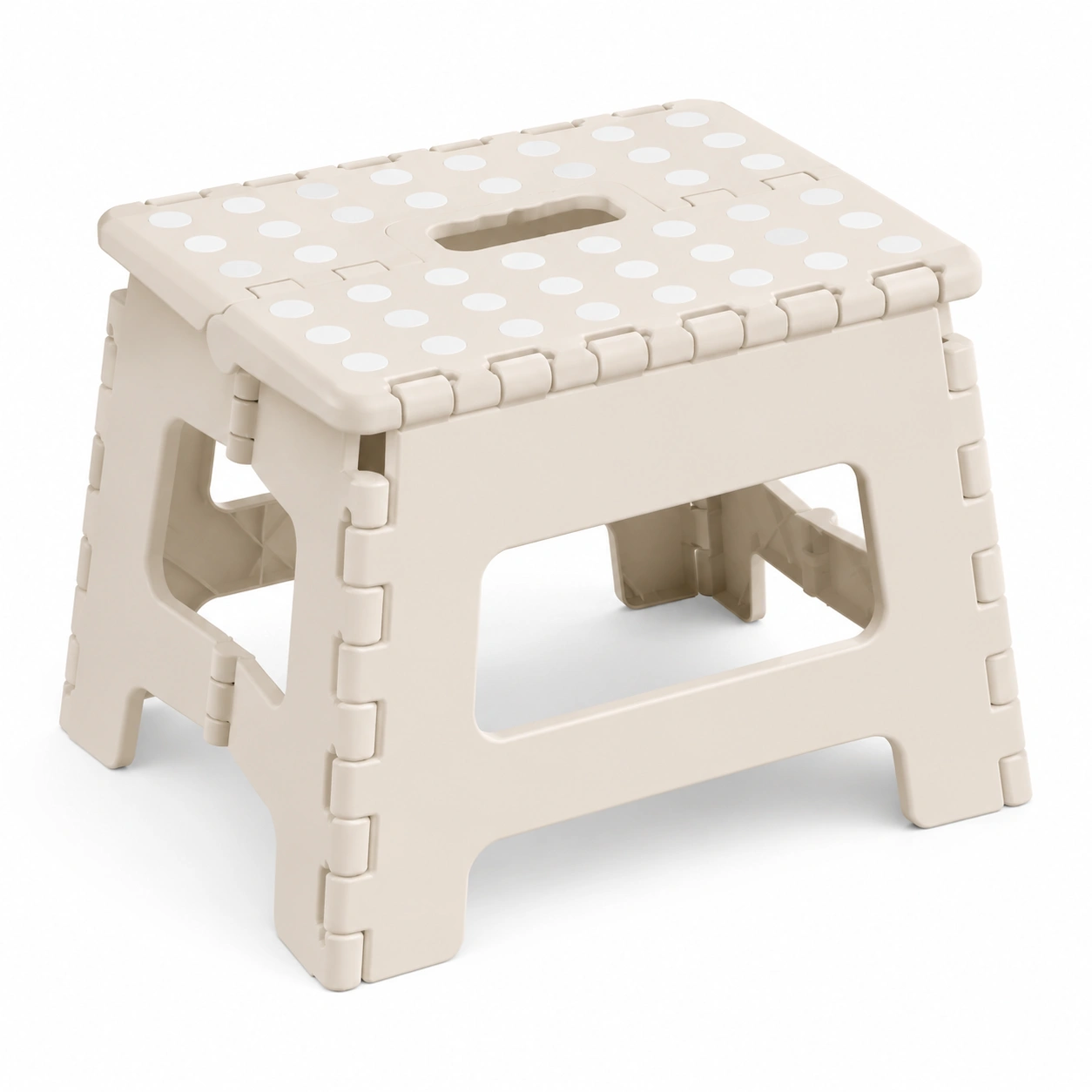 Escalon plegable de plastico color marfil