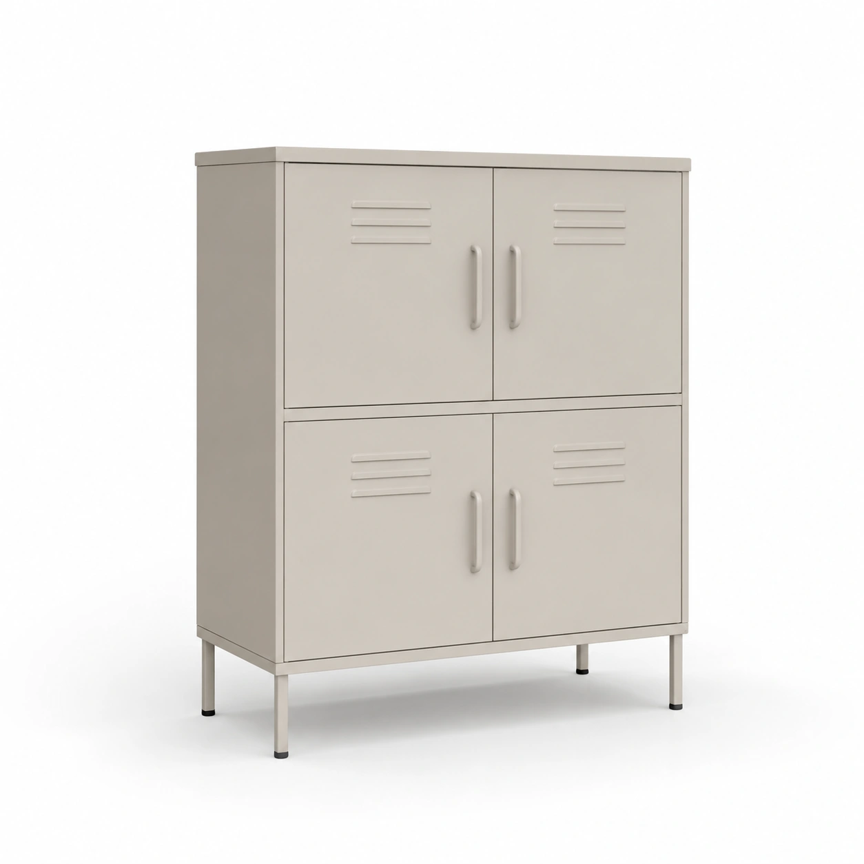 Armario metalico beige de cuatro puertas
