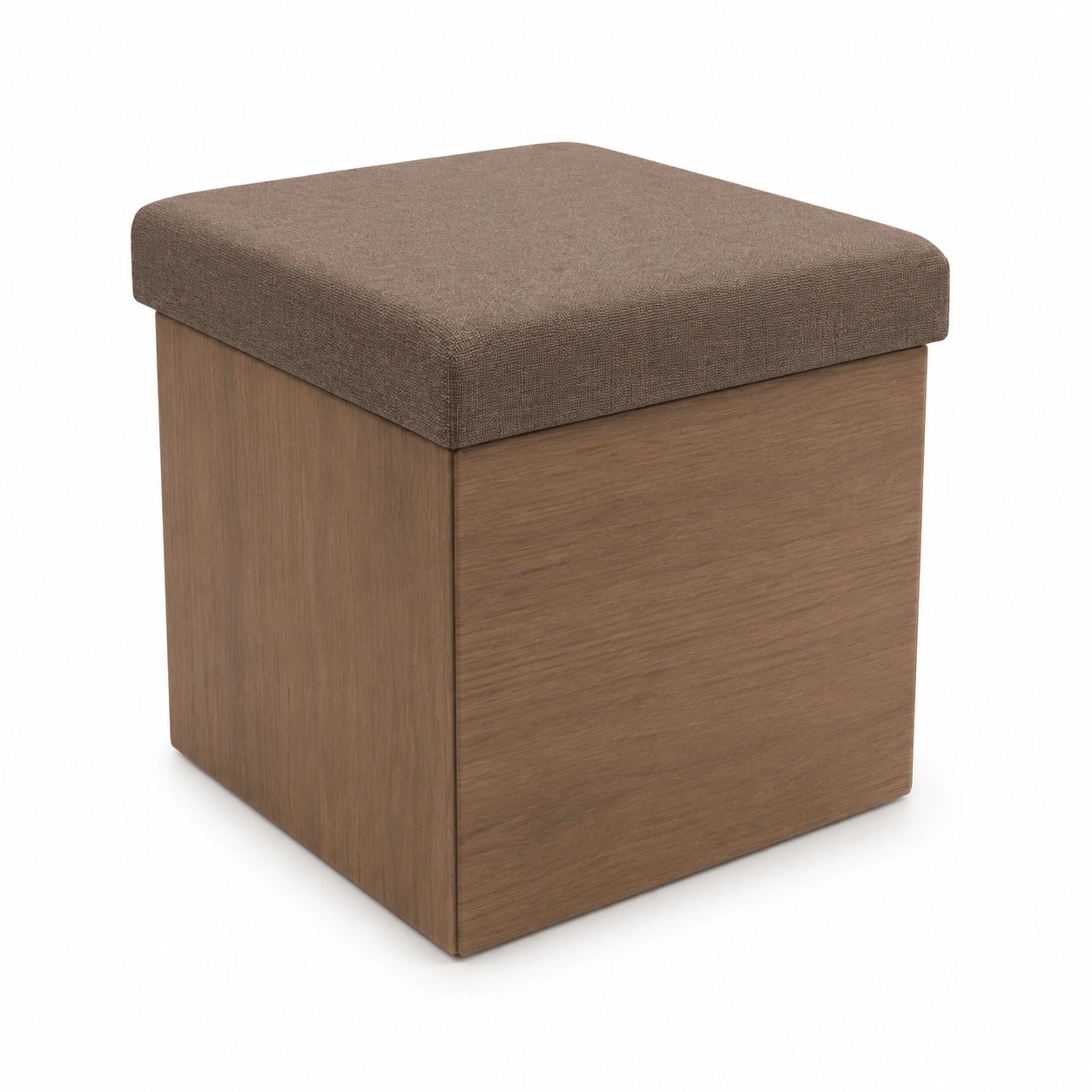 Taburete cuadrado de madera con almacenamiento