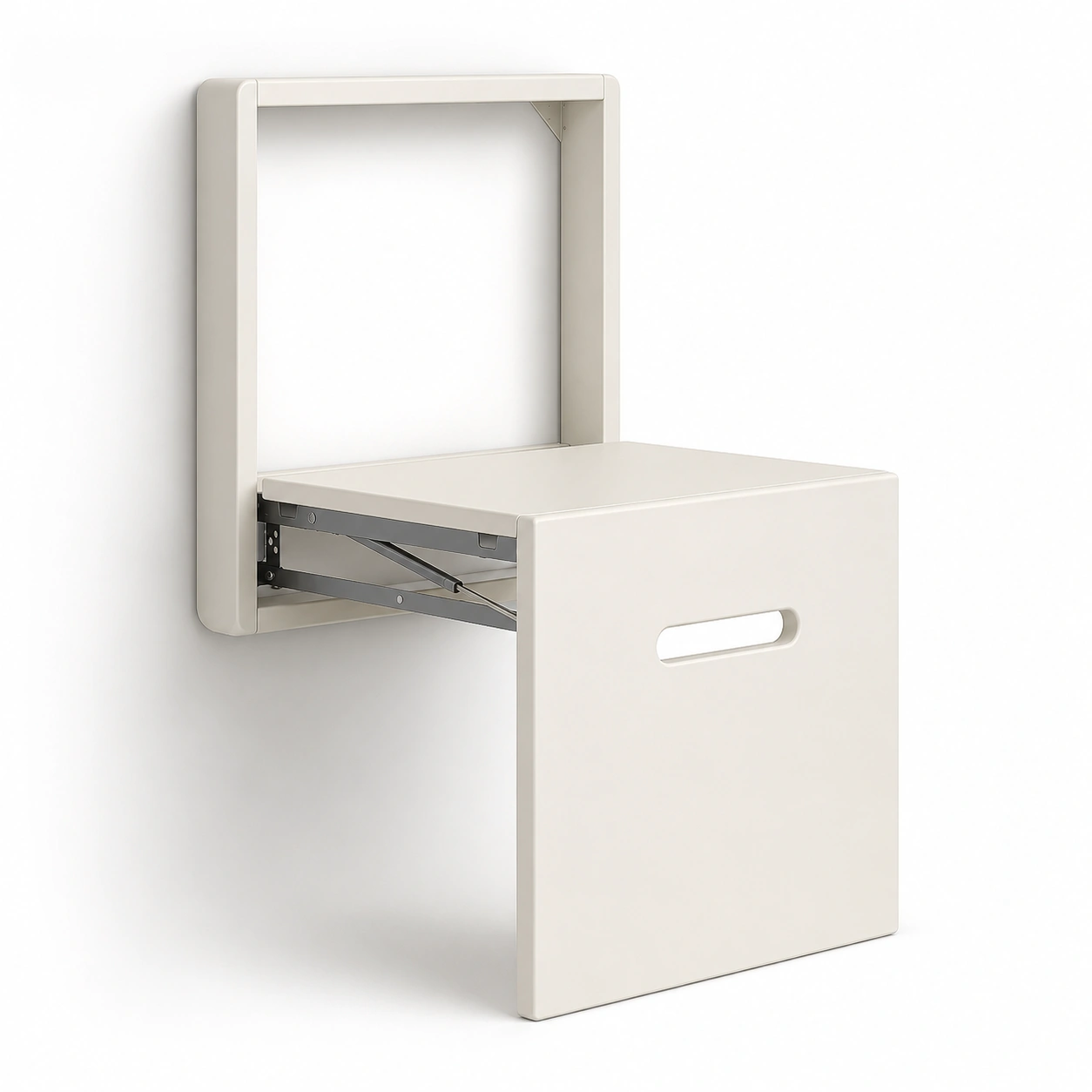 Silla plegable de pared color marfil
