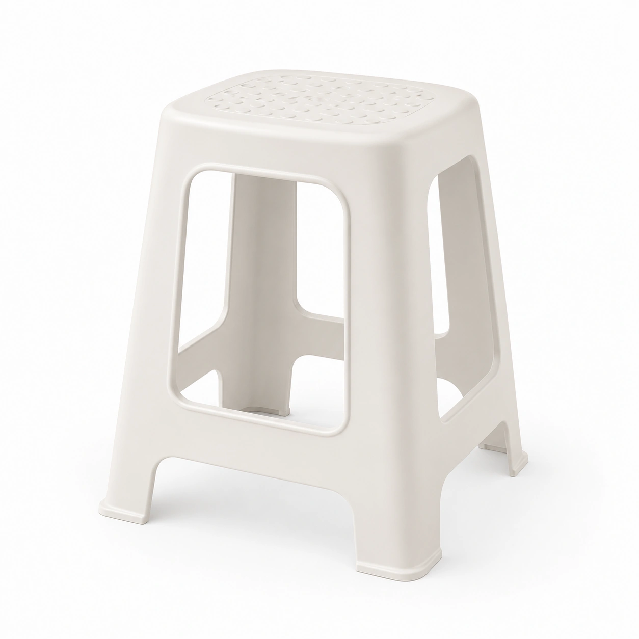 Taburete de plastico color marfil