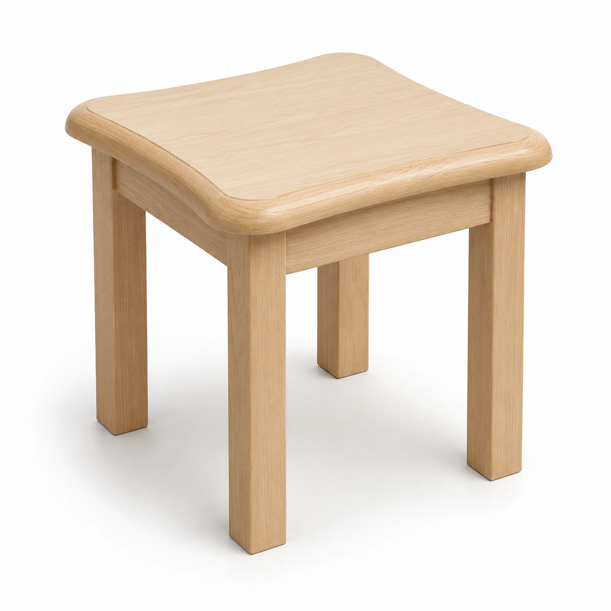 Taburete cuadrado de madera natural