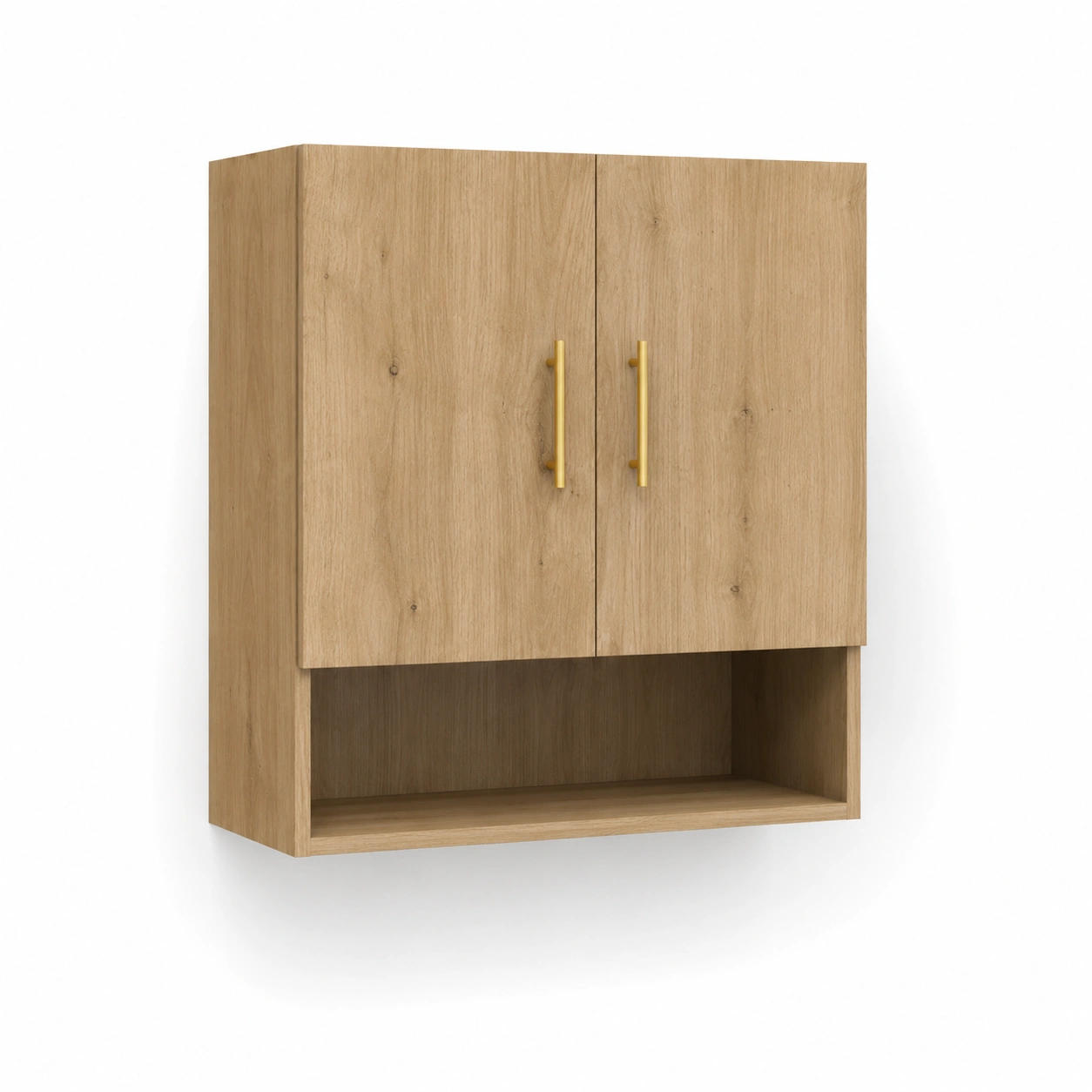 Armario de pared con 2 puertas y estante abierto