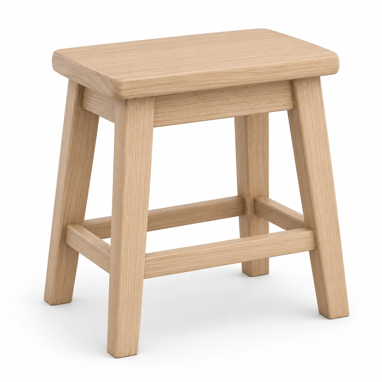 Taburete cuadrado de madera natural