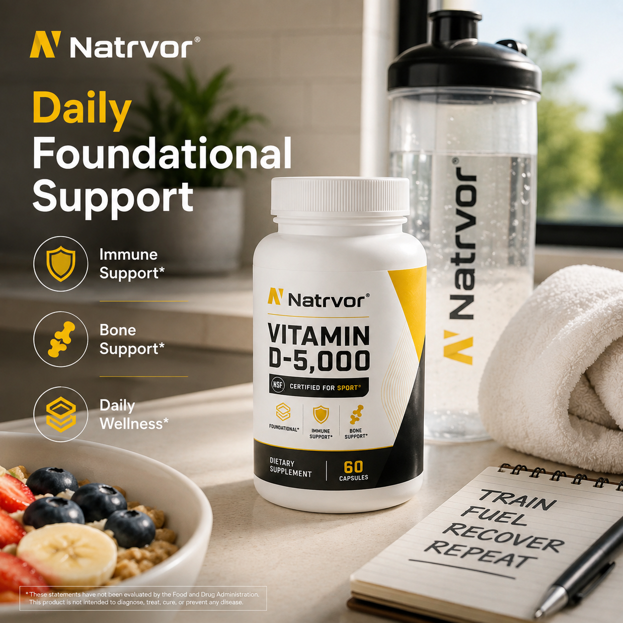 Vitamin D-5,000 | High Potency Vitamin D3 Supplement | NSF Certified for Sport®