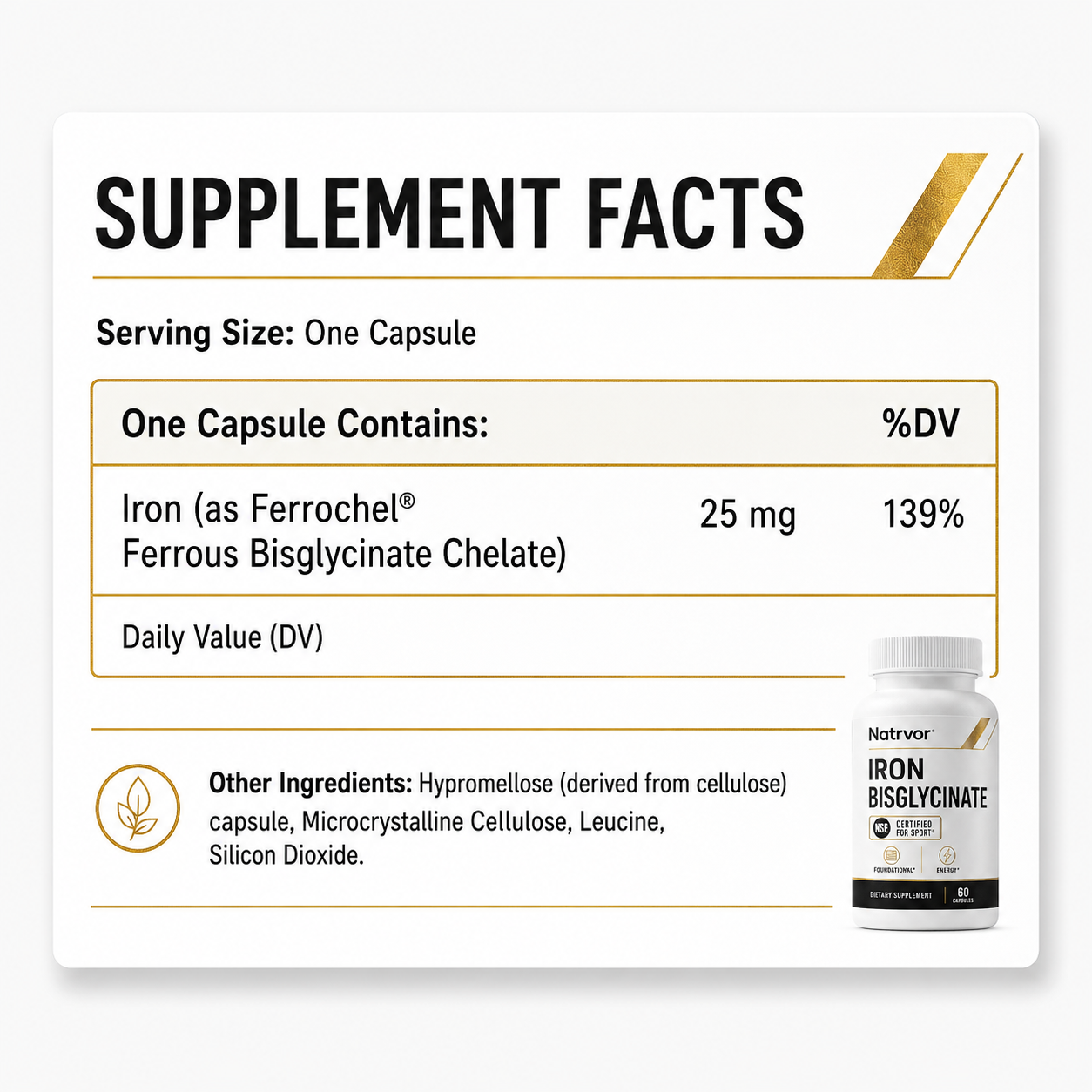 Iron Bisglycinate | Gentle Iron Supplement for Energy & Wellness