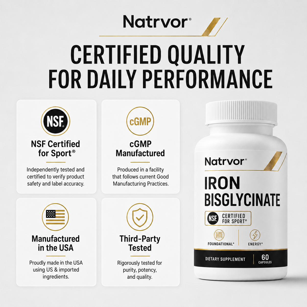 Iron Bisglycinate | Gentle Iron Supplement for Energy & Wellness