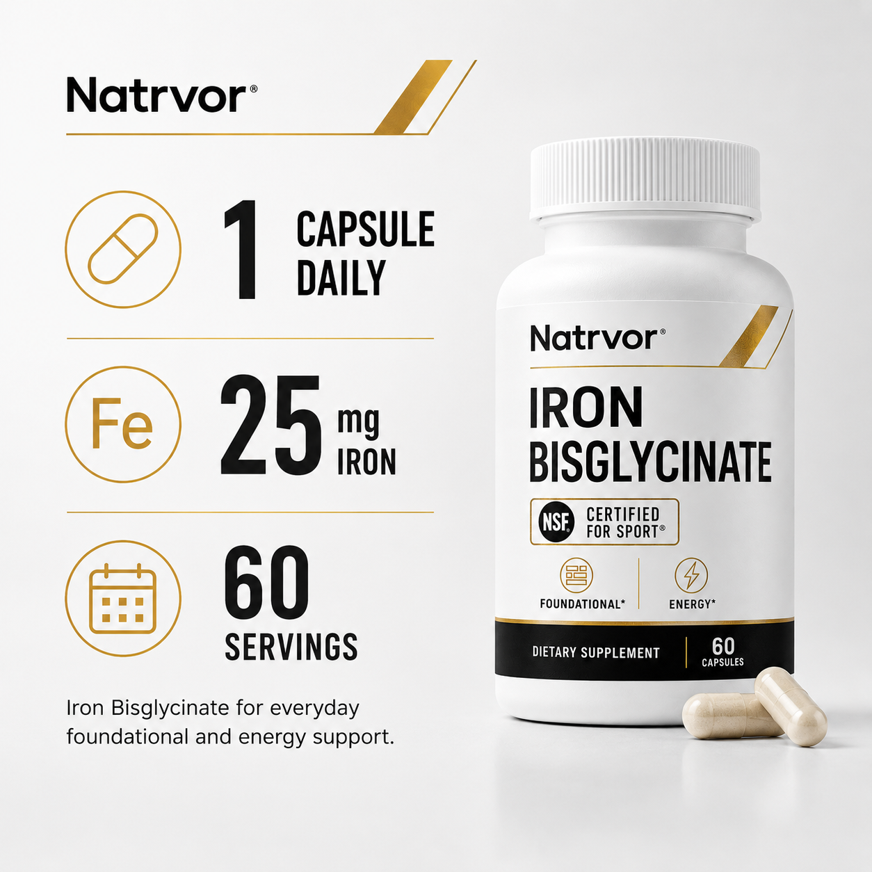 Iron Bisglycinate | Gentle Iron Supplement for Energy & Wellness
