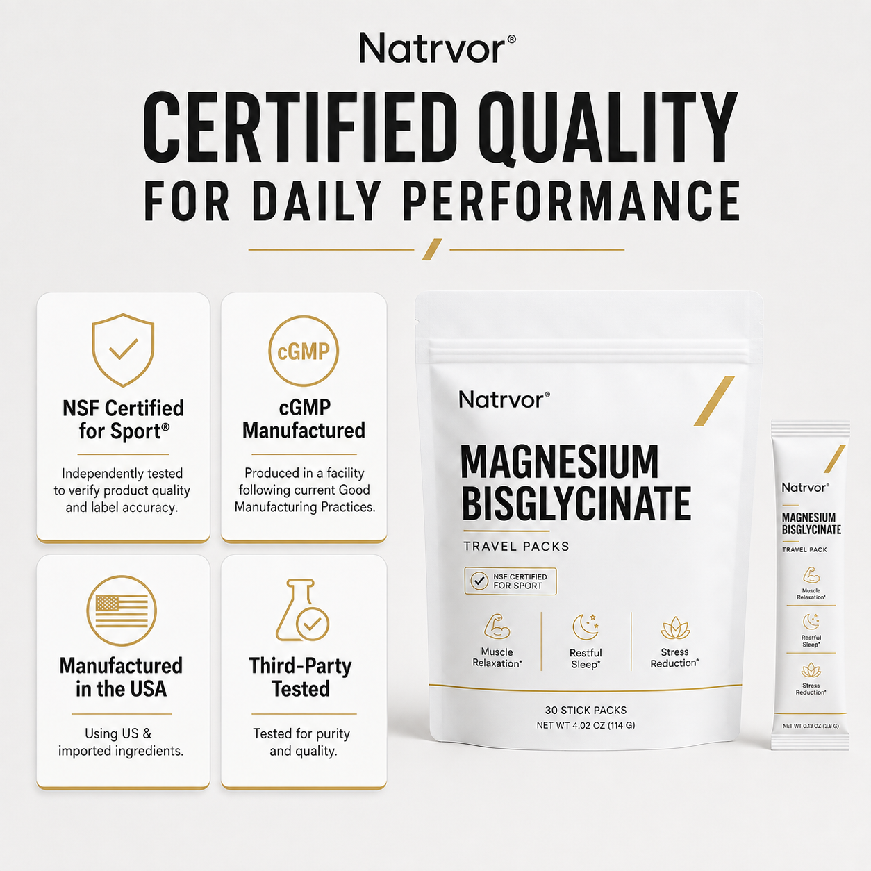 Magnesium Bisglycinate Travel Packs | Premium Magnesium Support Anywhere
