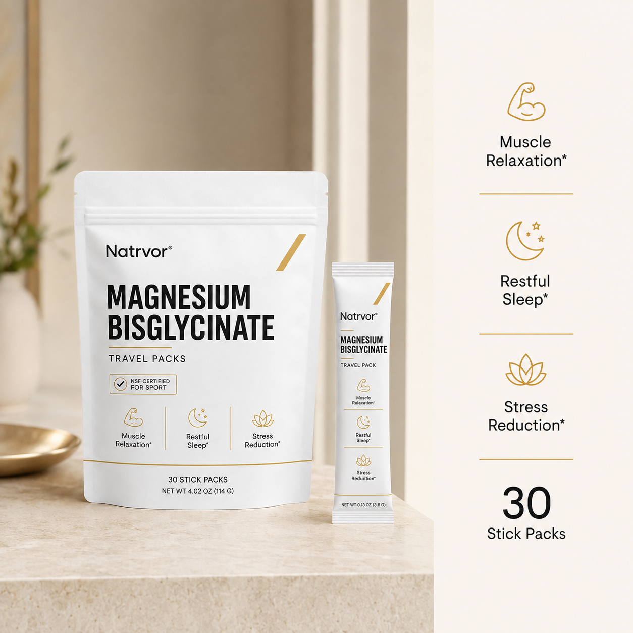 Magnesium Bisglycinate Travel Packs | Premium Magnesium Support Anywhere