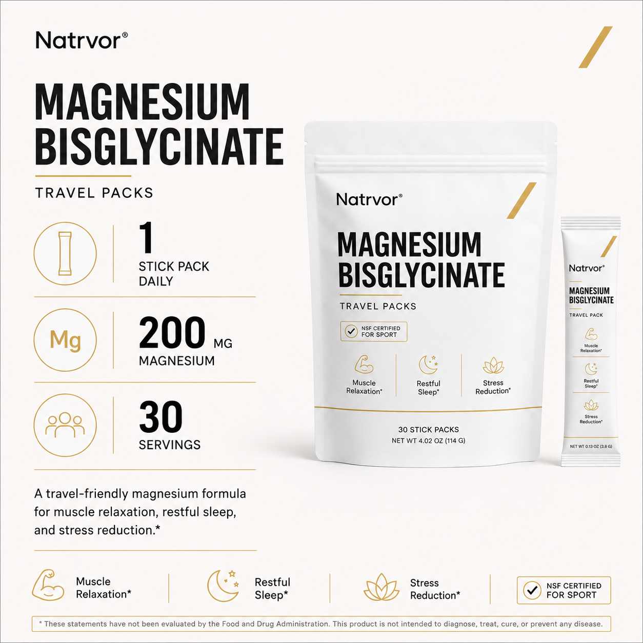 Magnesium Bisglycinate Travel Packs | Premium Magnesium Support Anywhere