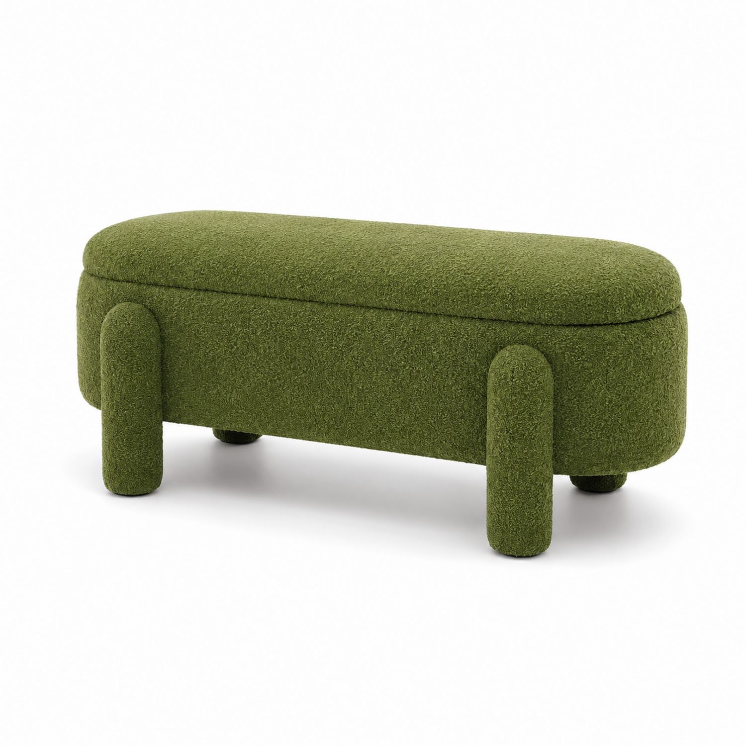 Banc en tissu bouclé vert 120x40x45cm-Zenloftch