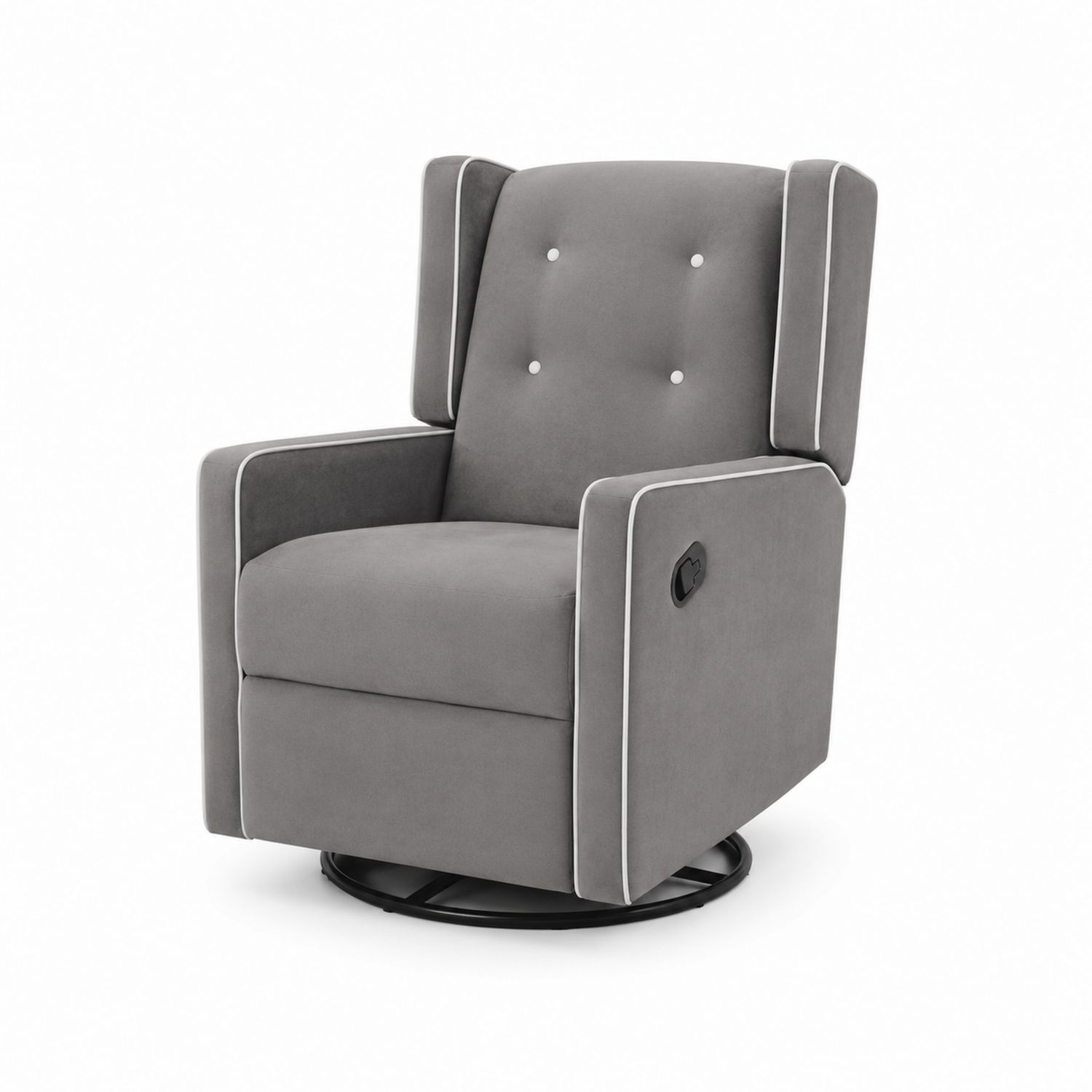 Fauteuil pivotant inclinable en tissu gris-Zenloftch
