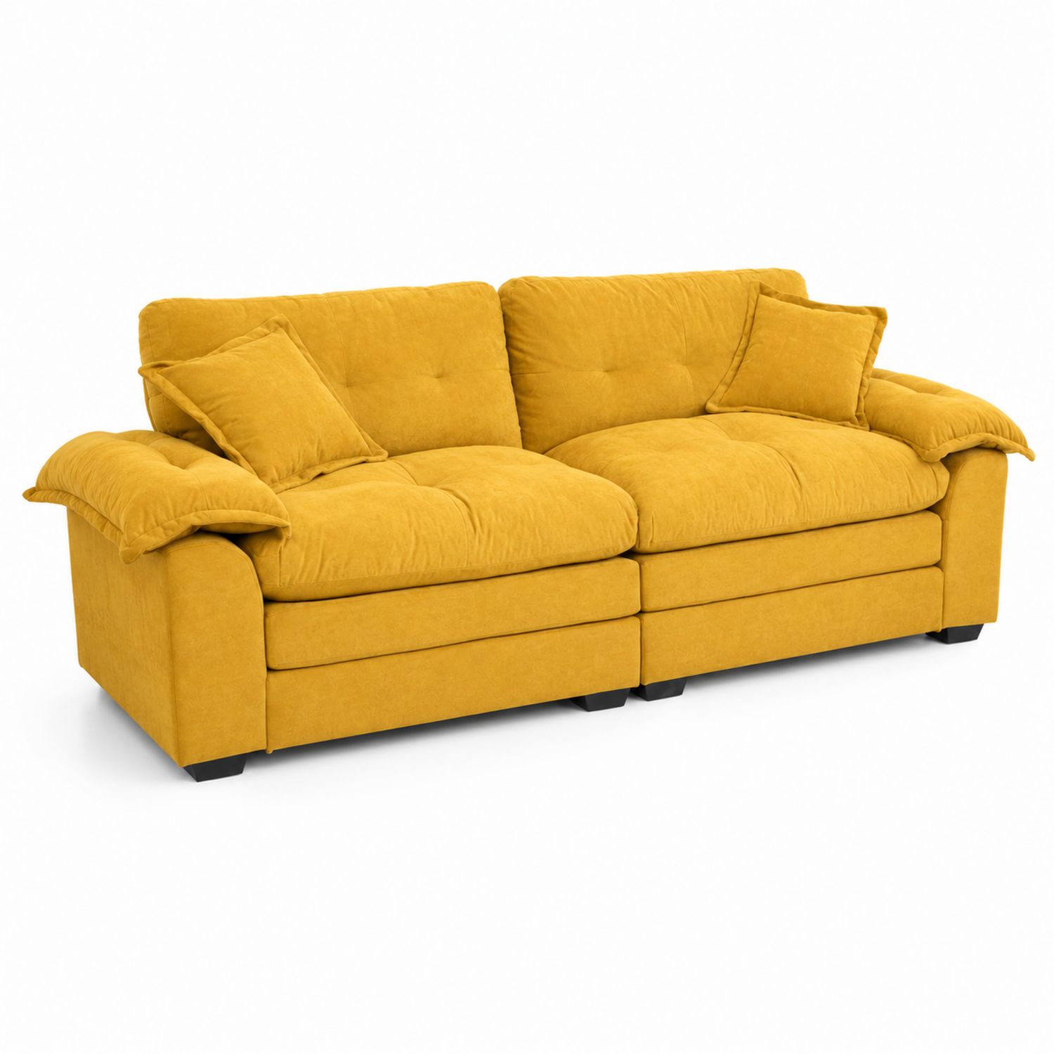 Canapé 3 places en tissu Jaune-Zenloftch