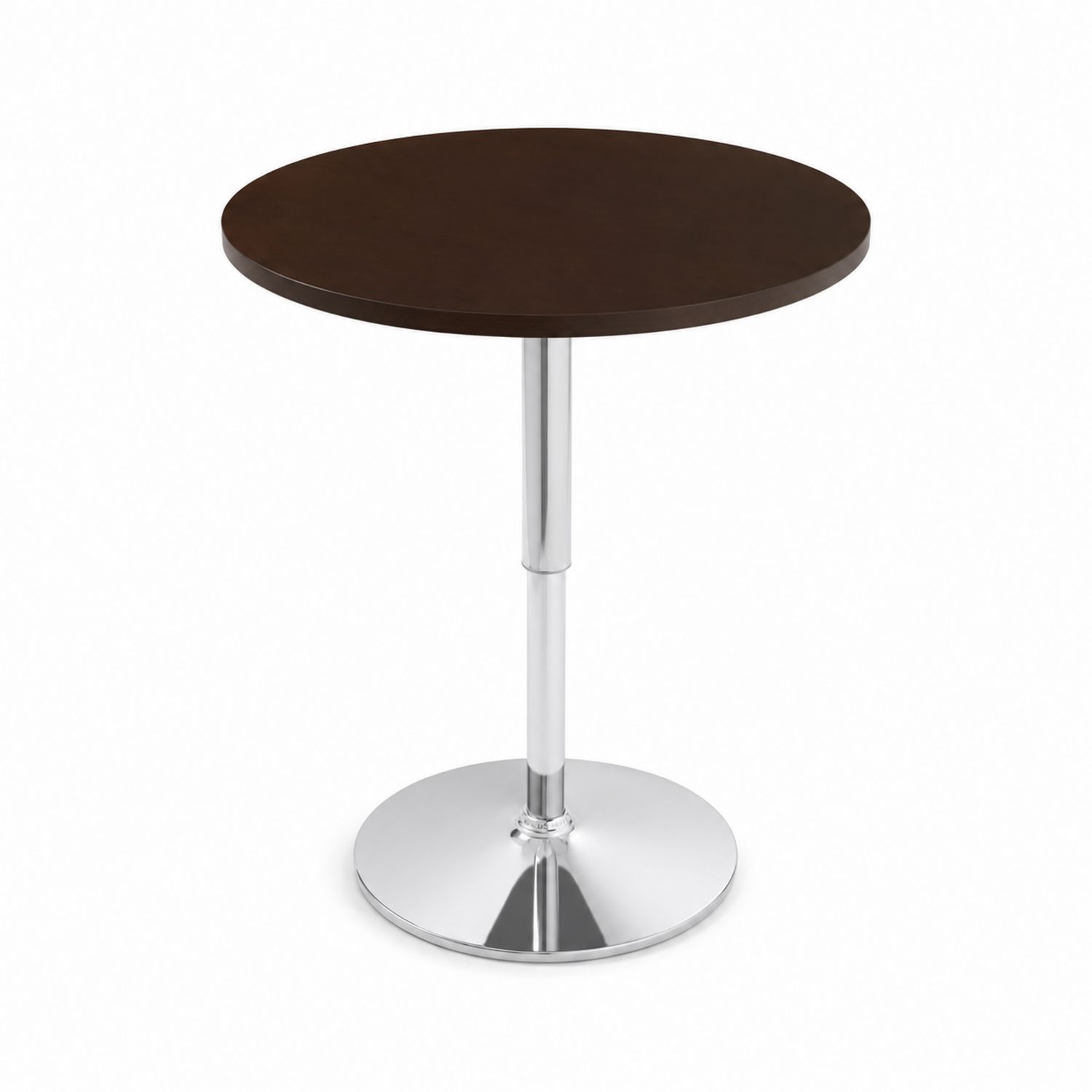 Table ronde en bois et acier chromé 60 cm x 75 cm-Zenloftch