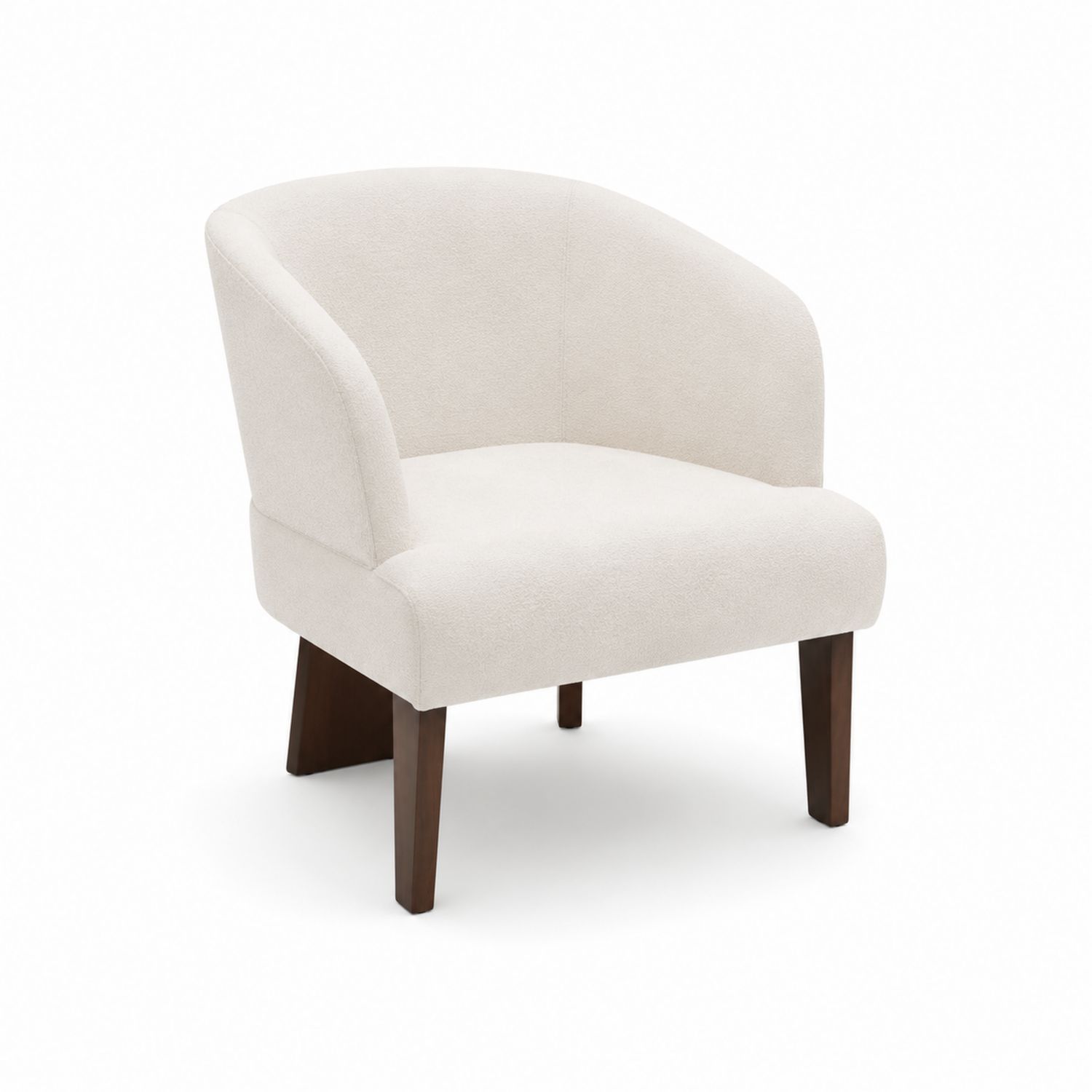 Fauteuil en tissu beige avec pieds en bois-Zenloftch