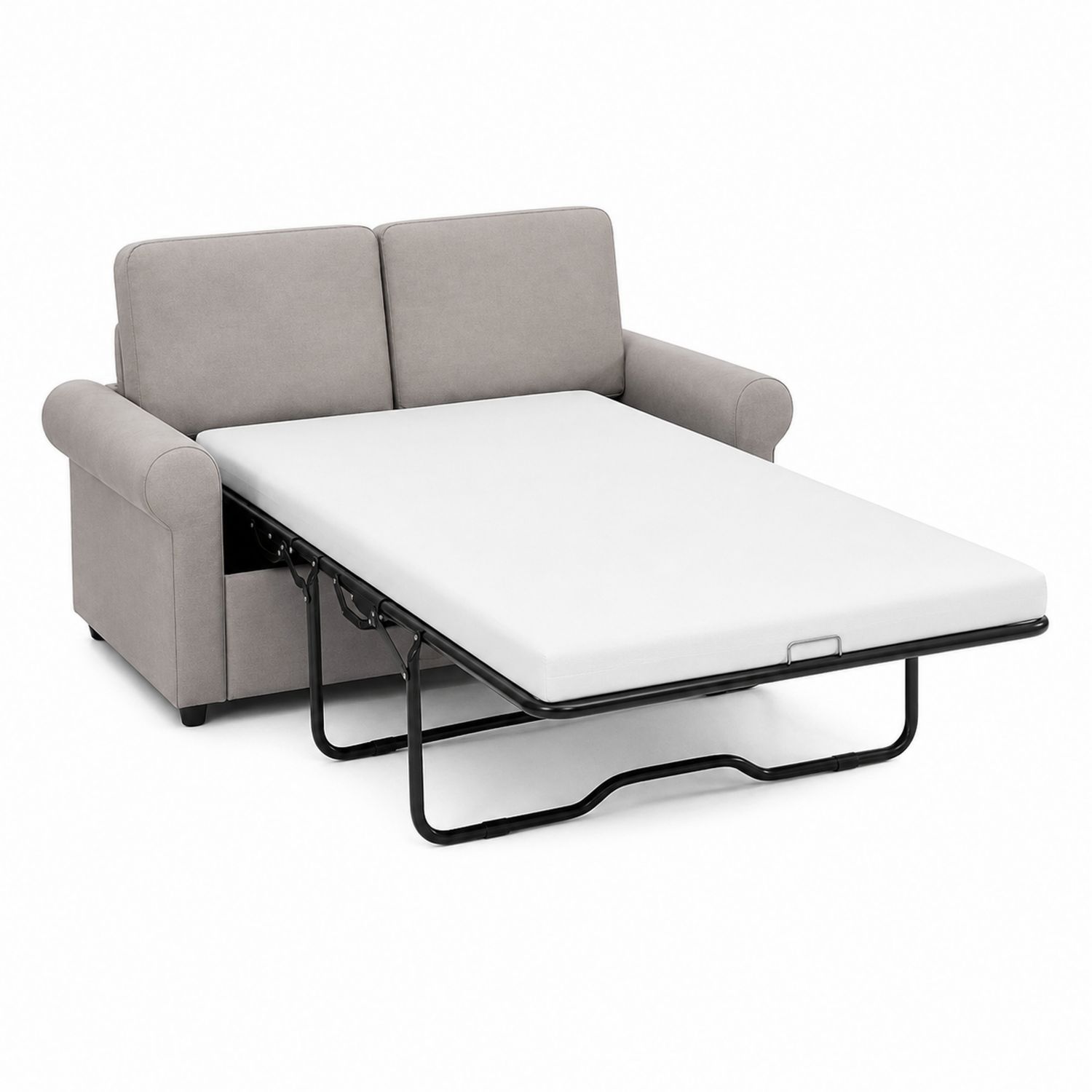 Canapé-lit en tissu polyester Gris avec matelas 140x190 cm-Zenloftch